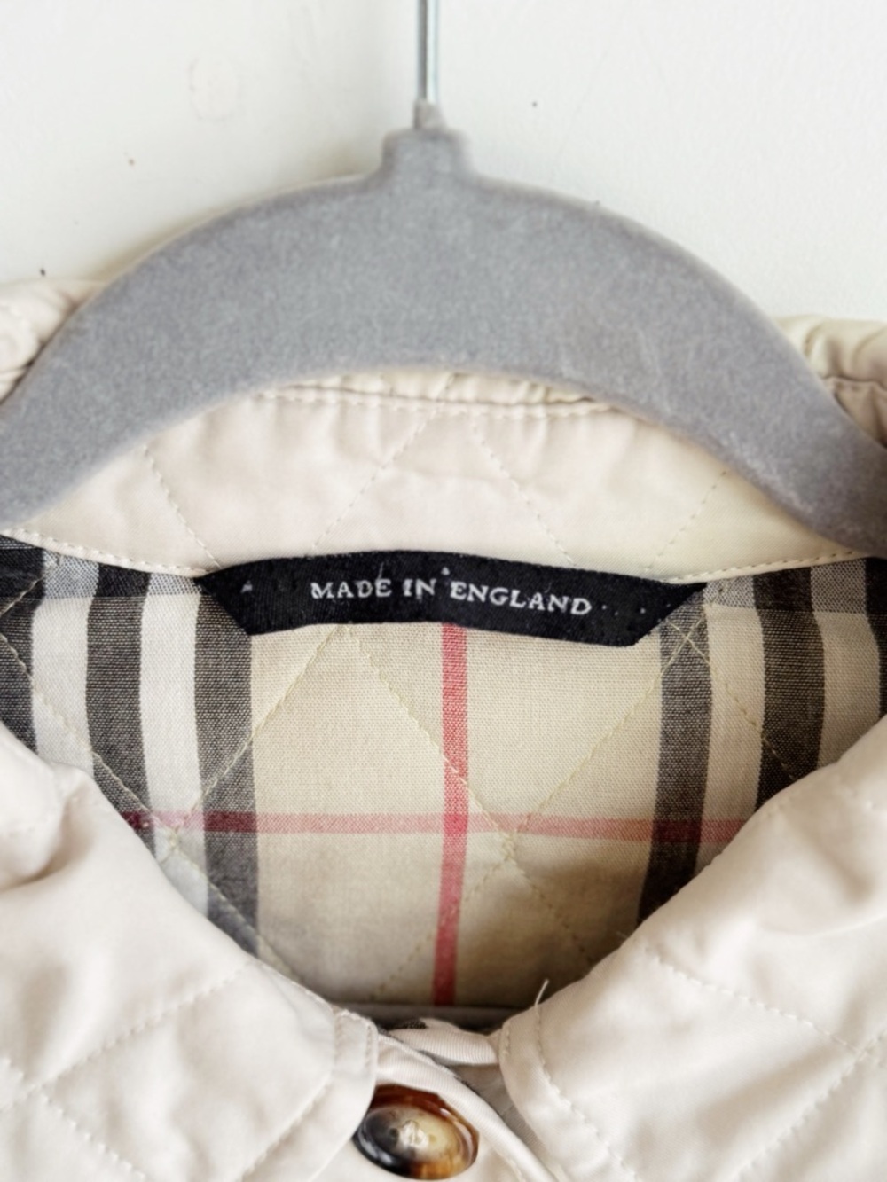 Burberry London Quilted Jacket Nova Check Lined Beige Coat Best Fit Large - Picture 6 of 7